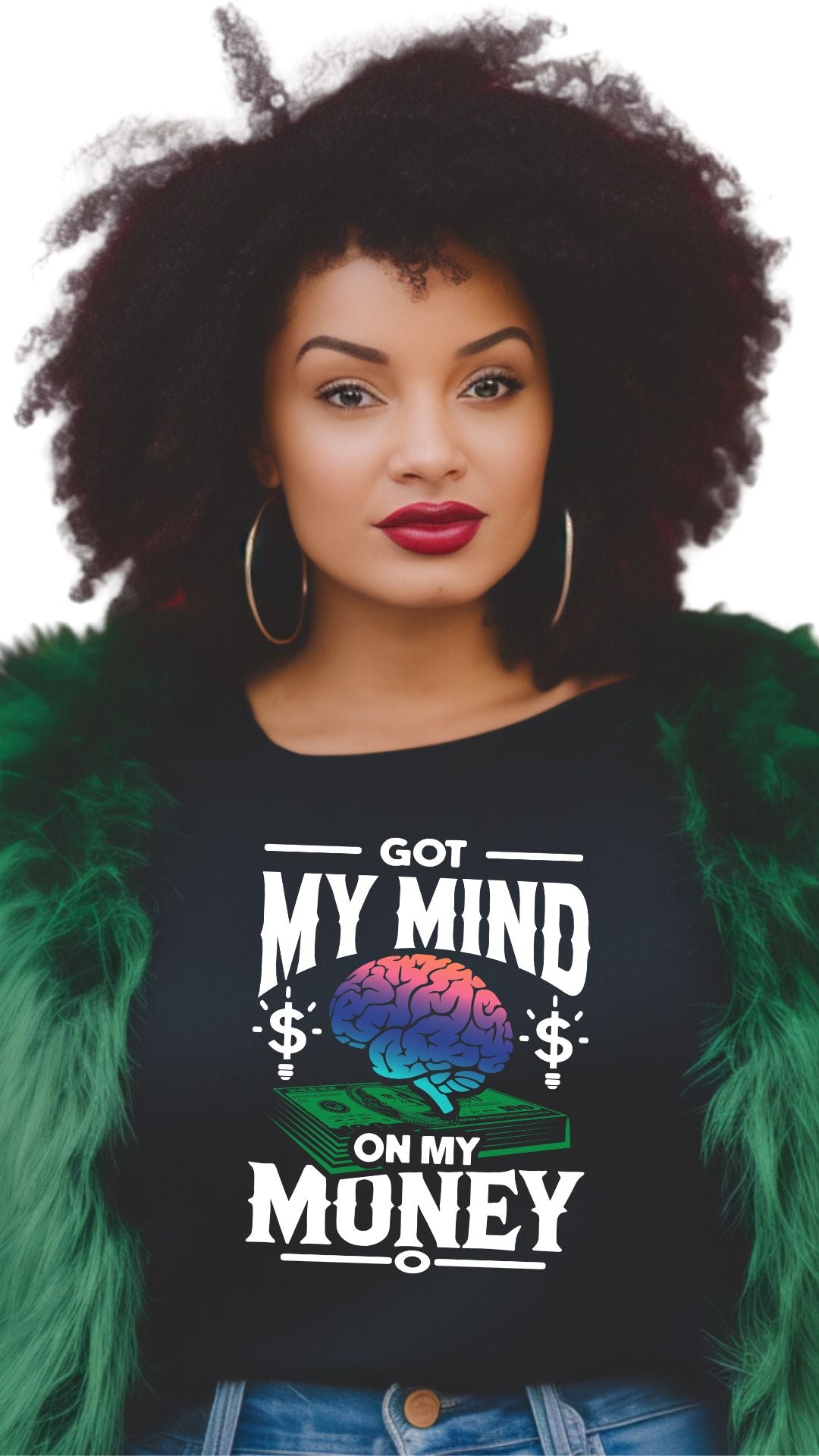 Got My Mind on My Money – Stay Focused, Stay Winning female t shirt