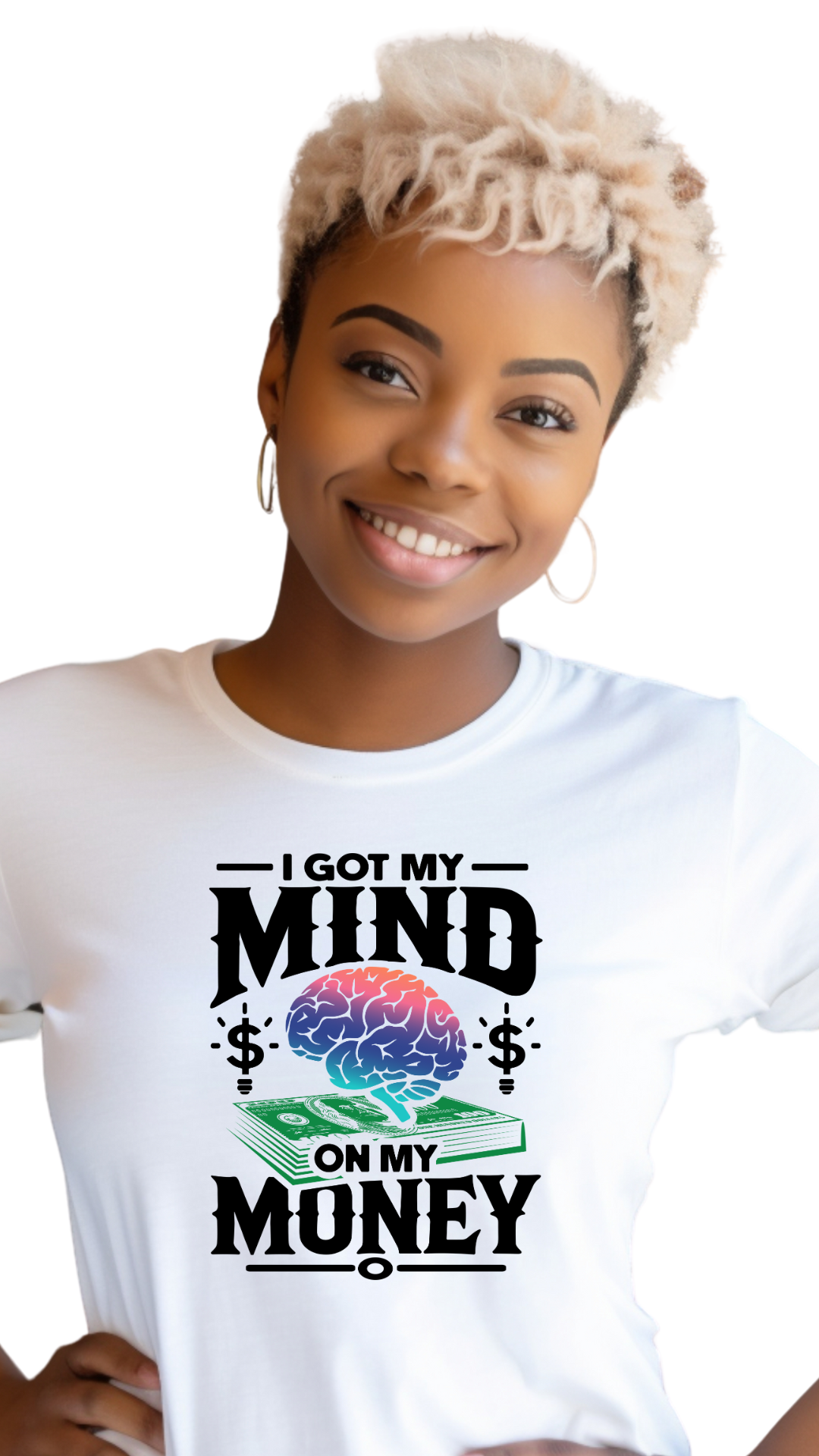 Got My Mind on My Money – Stay Focused, Stay Winning female t shirt