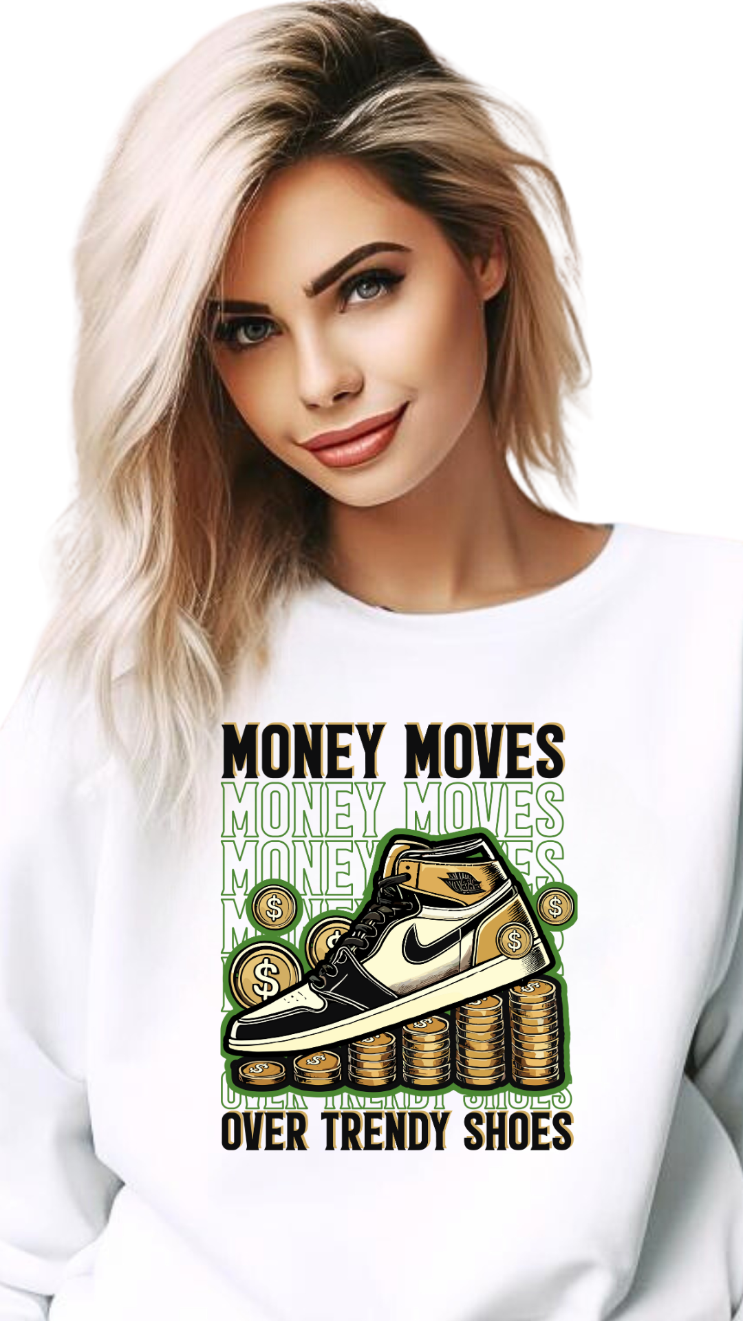 Money Moves Over Trendy Shoes – Wealth Over Waste -female t shirt
