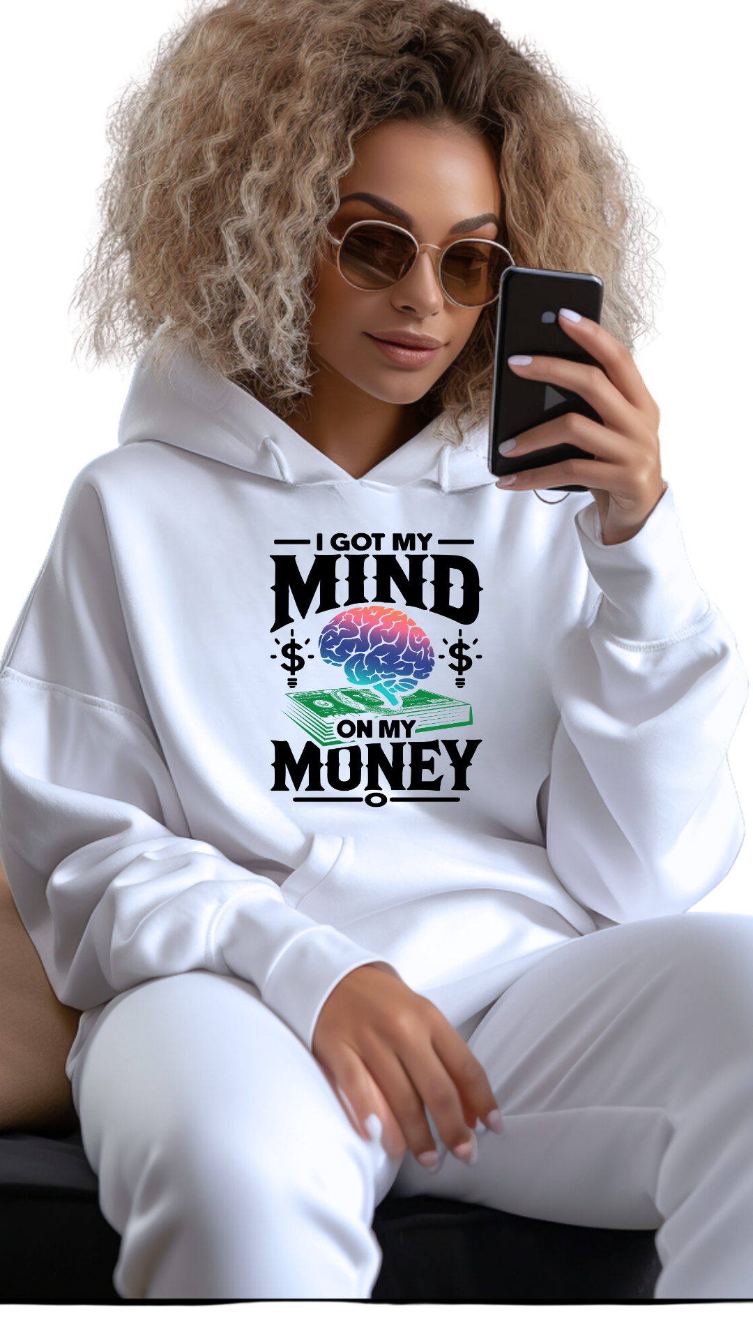 Got My Mind on My Money – Stay Focused, Stay Winning -female hoodie