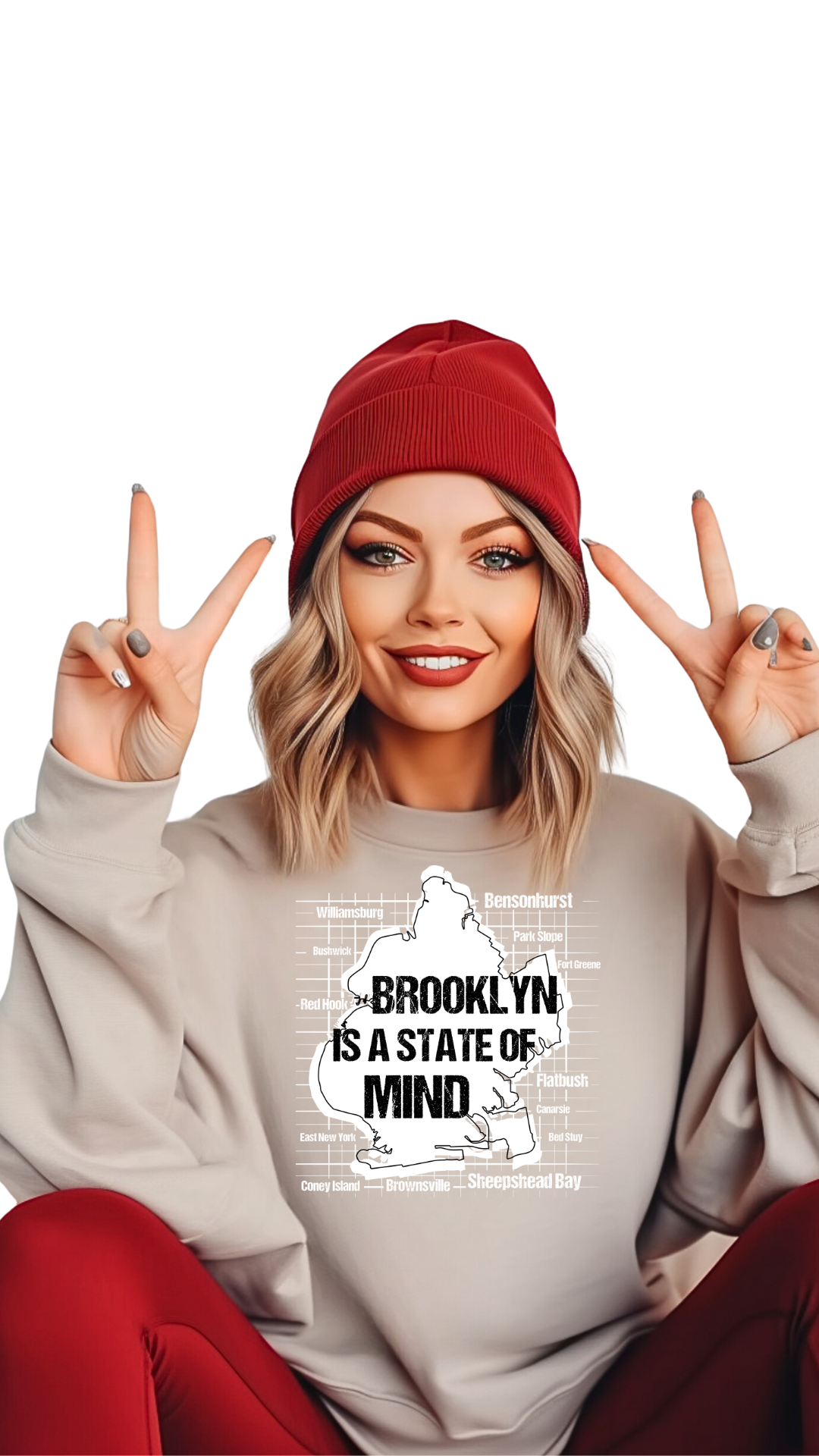 Brooklyn Is a State of Mind – Move Different, Think Different -female sweatshirt