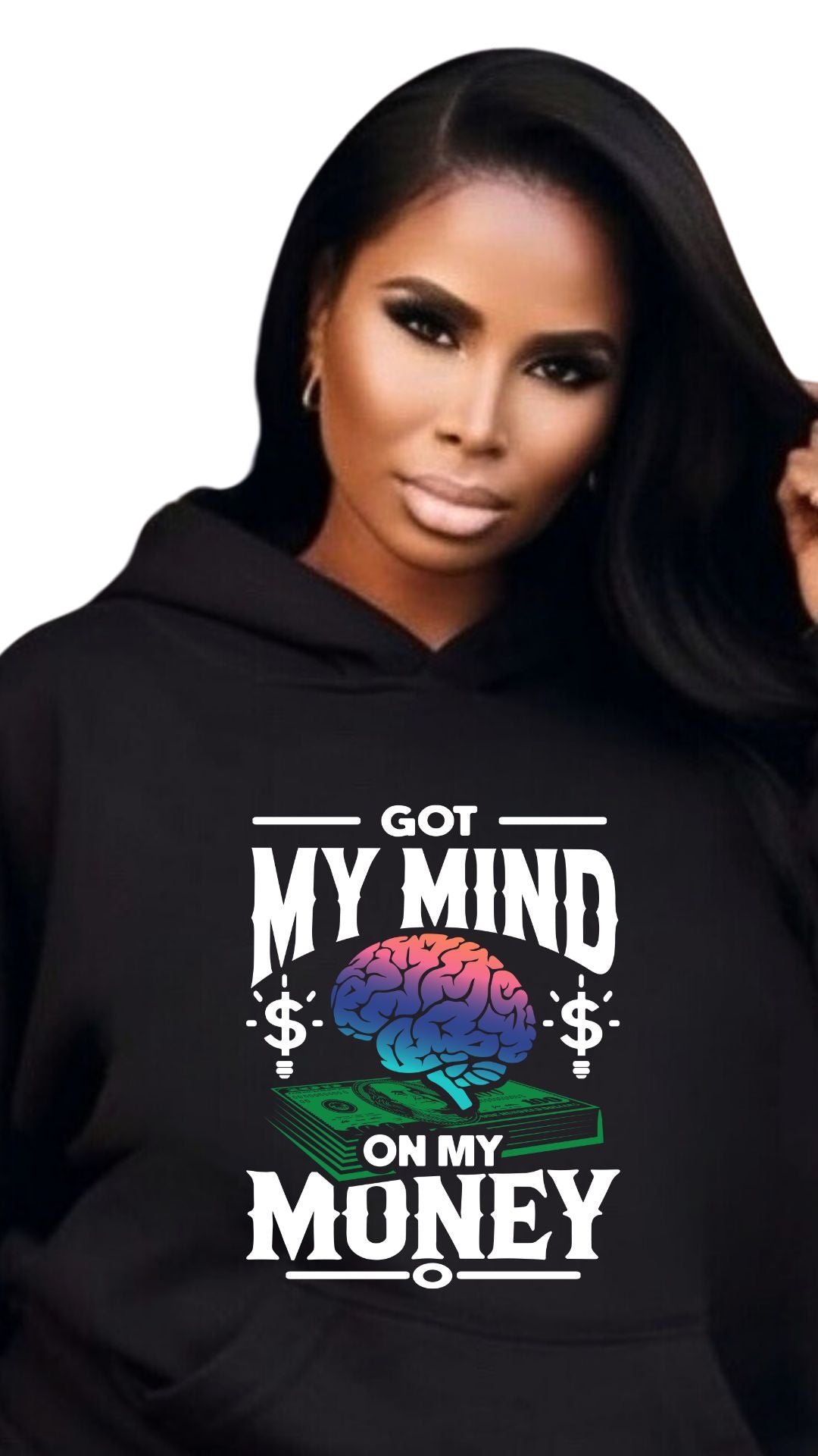 Got My Mind on My Money – Stay Focused, Stay Winning -female hoodie