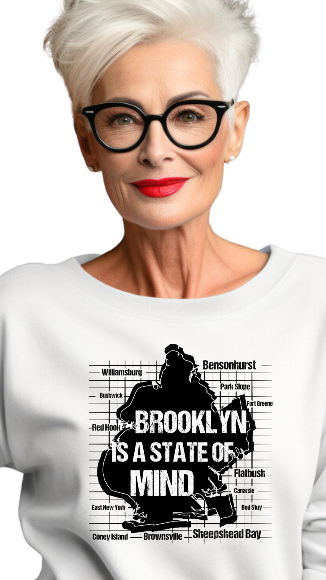 Brooklyn Is a State of Mind – Move Different, Think Different -female sweatshirt