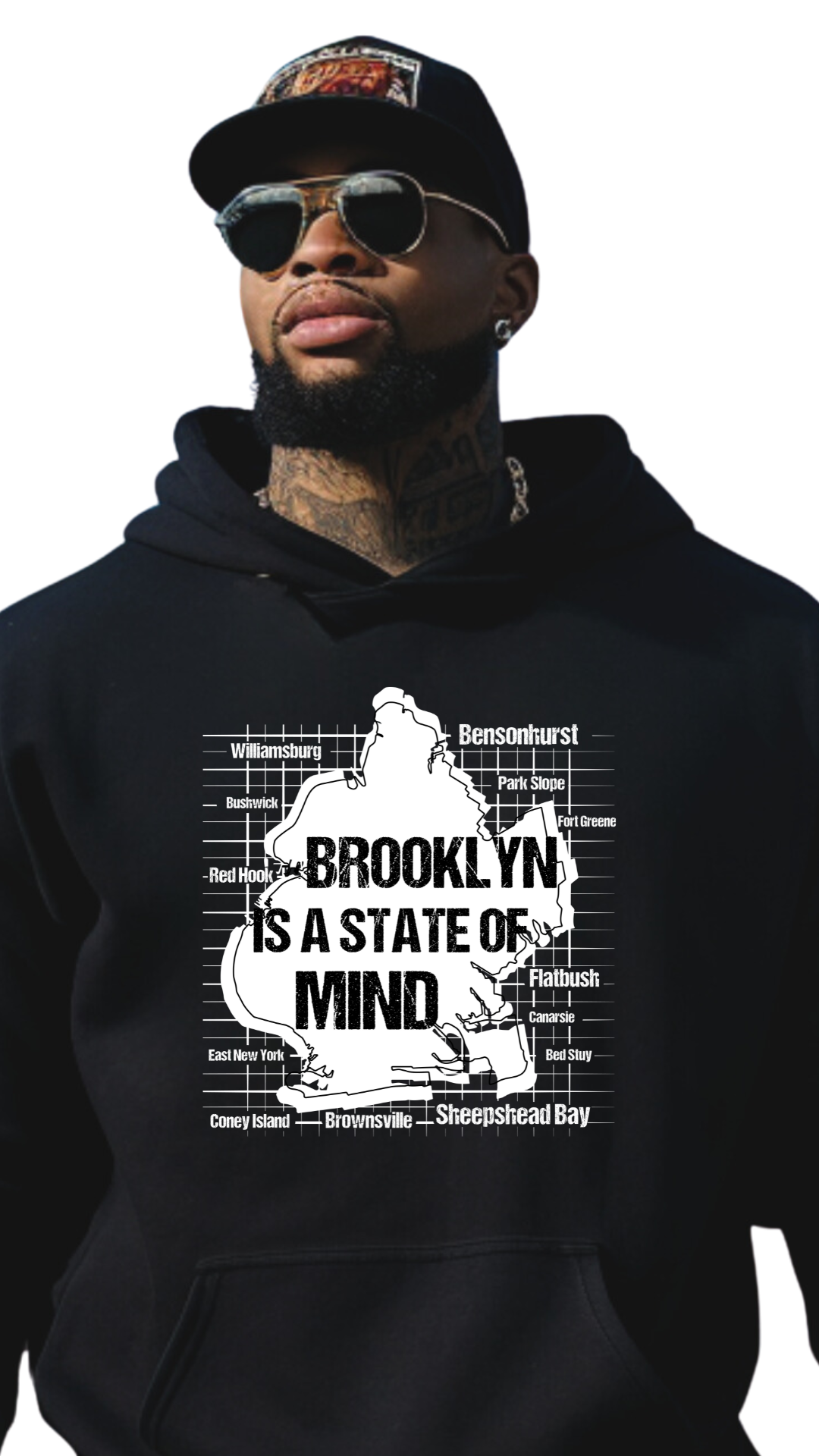 Brooklyn Is a State of Mind – Move Different, Think Different - male hoodie