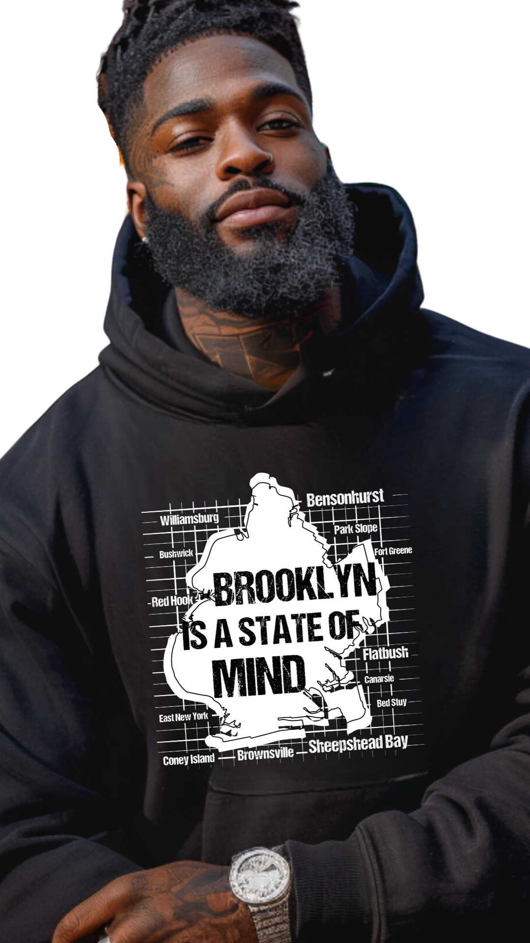 Brooklyn Is a State of Mind – Move Different, Think Different - male hoodie