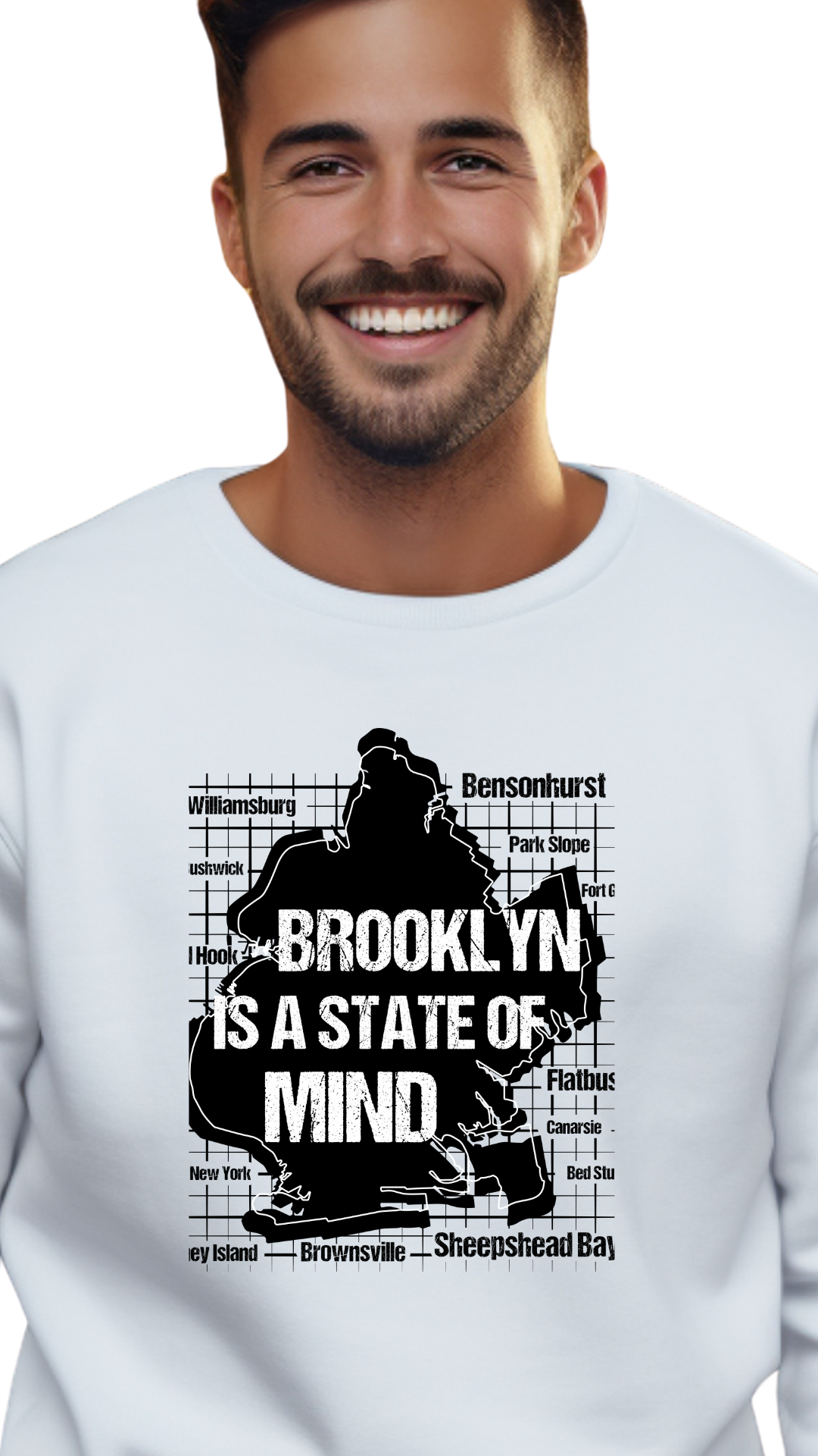 Brooklyn Is a State of Mind – Move Different, Think Different - male sweatshirt